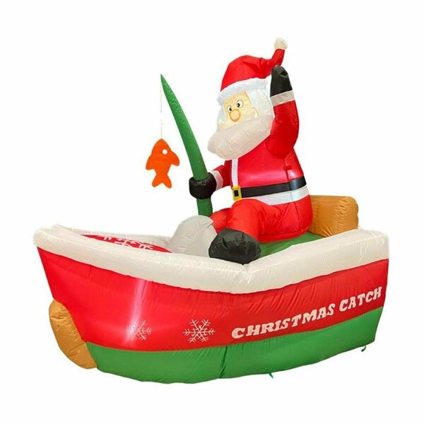 Goldengifts 5 ft. Fishing Santa Inflatable GO3313760